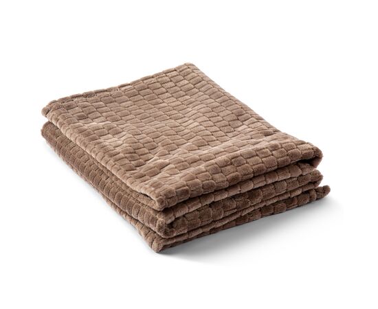 Kosta Linnewafveri Fleece Plaid Jaquard 130x170 cm Hellbraun - Kosta Linnewäfveri LT54502-N0052