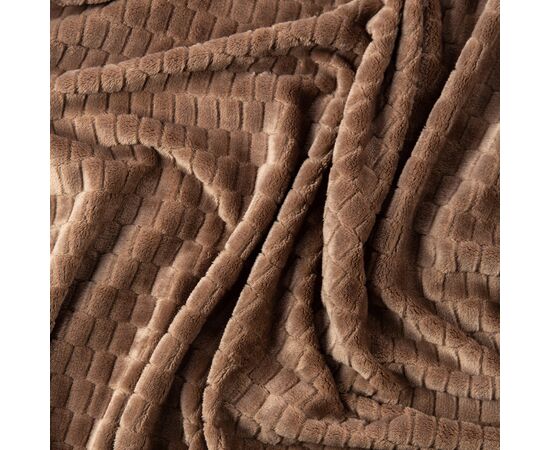 Kosta Linnewafveri Fleece Plaid Jaquard 130x170 cm Hellbraun - Kosta Linnewäfveri LT54502-N0052