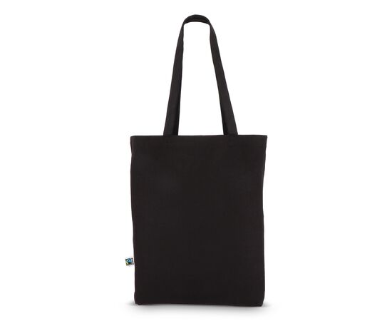 Fairtrade katoenen tas gekleurd lang 270g/m² 42x12x43cm Zwart -  LT95275-N0002