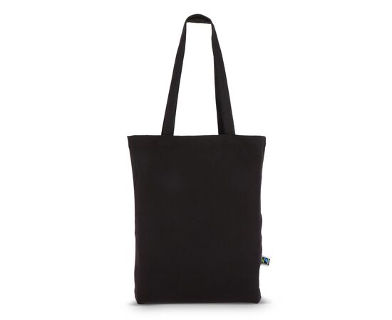 Fairtrade katoenen tas gekleurd lang 270g/m² 42x12x43cm Zwart -  LT95275-N0002