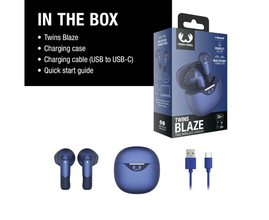 3TW2200 I Fresh 'n Rebel Twins Blaze - True Wireless earbuds with ENC Blauw - Fresh 'n Rebel LT49729-N0011