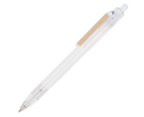 Stylo à bille trombone en plastique recyclé des océans Translucide, Blanc -  LT87822-N0401