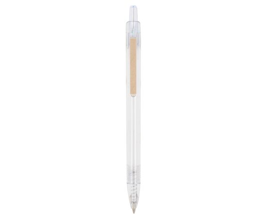 Stylo à bille trombone en plastique recyclé des océans Translucide, Blanc -  LT87822-N0401