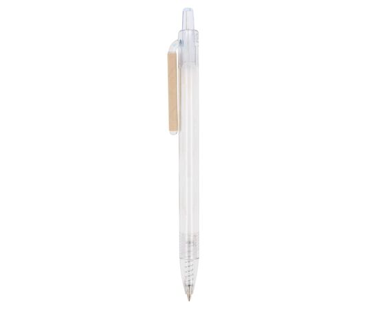 Stylo à bille trombone en plastique recyclé des océans Translucide, Blanc -  LT87822-N0401