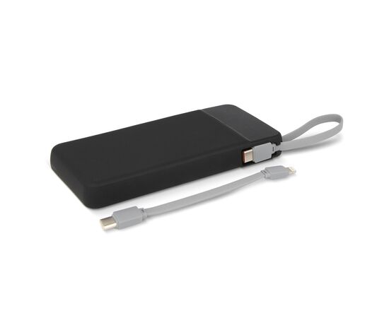 Ziara Powerbank met USB-C &amp; Lightning Kabel 10000mAh  Zwart - empty LT95502-N0002