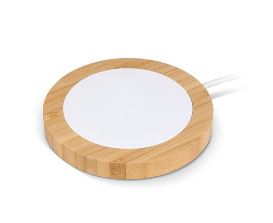 Wireless charger bamboo &amp; RABS 15W White, Nature - empty LT95554-N0194