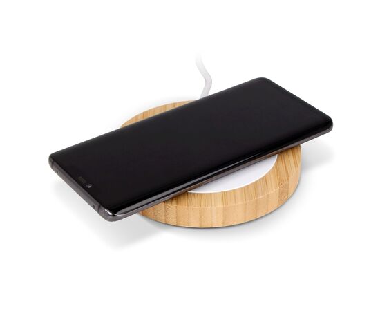 Wireless charger bamboo &amp; RABS 15W White, Nature - empty LT95554-N0194