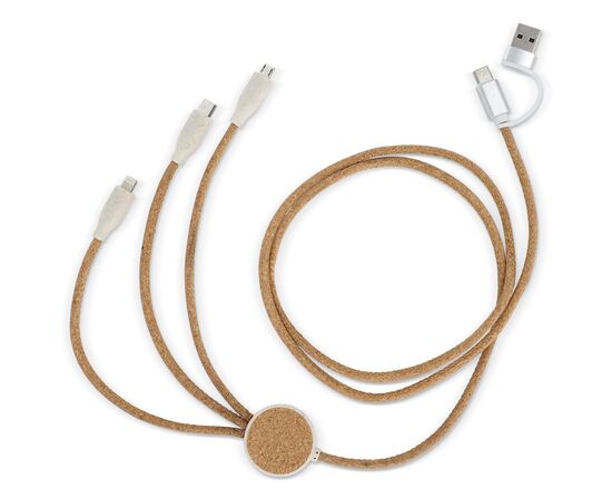Cork 3 in 1 PD charging &amp; data cable Nature - empty LT95655-N0094