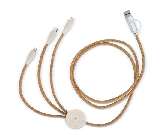Cork 3 in 1 PD charging &amp; data cable Nature - empty LT95655-N0094