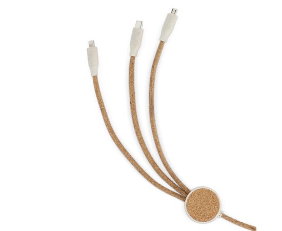 Cork 3 in 1 PD charging &amp; data cable Nature - empty LT95655-N0094