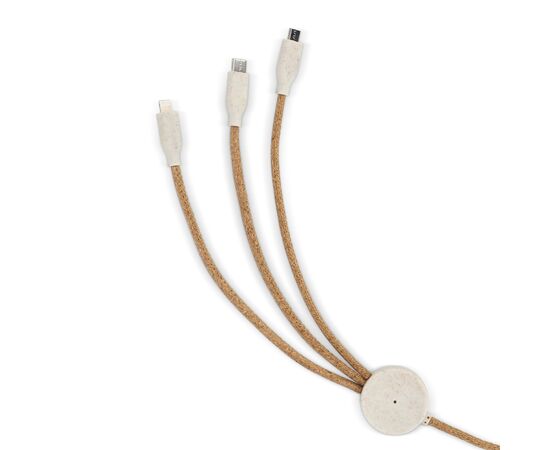 Cork 3 in 1 PD charging &amp; data cable Nature - empty LT95655-N0094