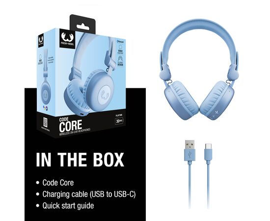 3HP1000 I Fresh 'n Rebel Code Core-Wireless on-ear Headphone Light blue - Fresh 'n Rebel LT49733-N0012