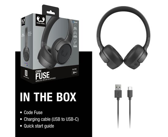 3HP1100 I Fresh 'n Rebel Code Fuse-Wireless on-ear headphone Donker gun metal - Fresh 'n Rebel LT49734-N0035
