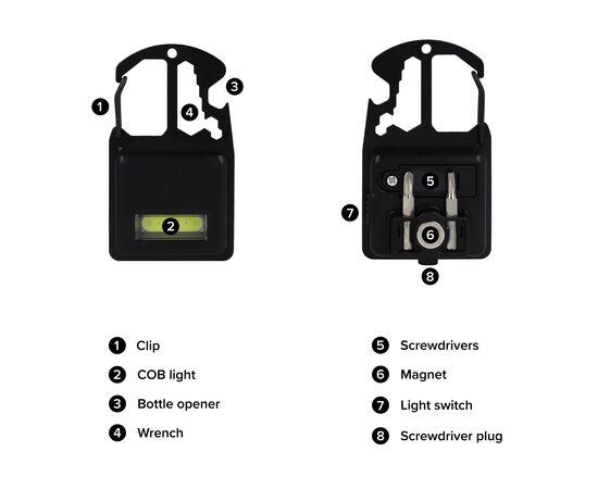 Multi-outils compacts en R-ABS et métal 7 fonctions Noir - empty LT93413-N0002
