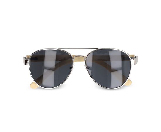 Lunettes de soleil aviateur avec branches en bambou Nature -  LT86728-N0094