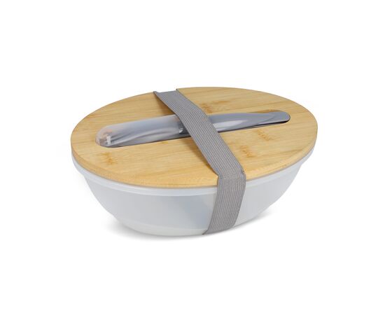 Lunchbox R-PP &amp; Bambus mit Besteck - 1L Grau -  LT90454-N0061