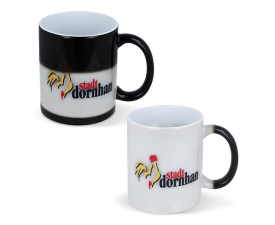 Oslo Magicbecher mit Sublimation 300ml Schwarz, Weiß -  LT51106-N0201