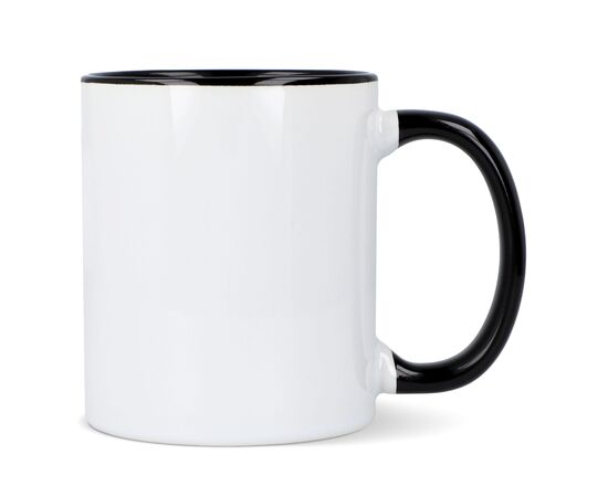 Mok subli Oslo gekleurde binnenkant &amp; handvat 300ml Wit, Zwart - empty LT51164-N0102