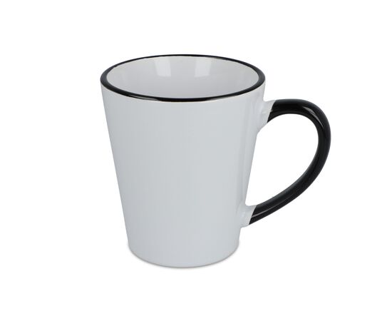 Mug subli Melbourne colored edge &amp; handle 300ml White, Black -  LT51192-N0102