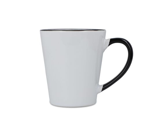 Mug subli Melbourne colored edge &amp; handle 300ml White, Black -  LT51192-N0102