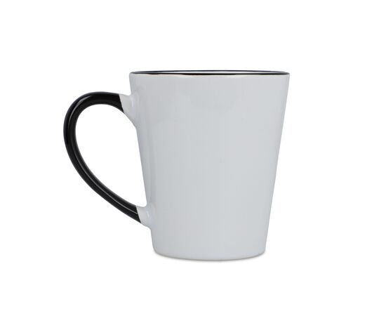 Mug subli Melbourne colored edge &amp; handle 300ml White, Black -  LT51192-N0102
