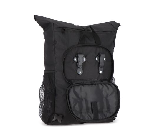 R-PET 600D Rolltop Fahrrad-Rucksack 20L Schwarz -  LT95351-N0002