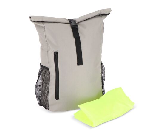 R-PET 600D Rolltop Fahrrad-Rucksack 20L Grau -  LT95351-N0061