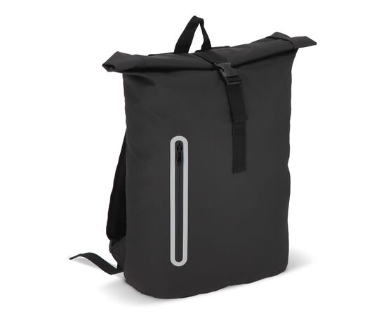 PU-beschichteter R-PET 600D Rolltop-Rucksack 20L Schwarz -  LT95357-N0002