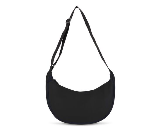 PU-gecoat R-PET 600D halve maan sling tas Zwart -  LT95358-N0002