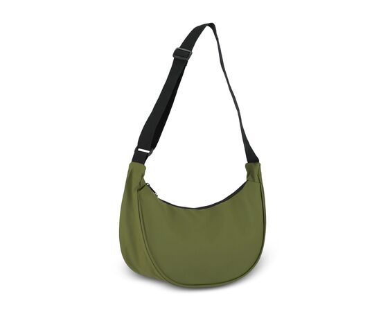 PU-coated R-PET 600D half moon sling bag 20L Olivegreen -  LT95358-N0043