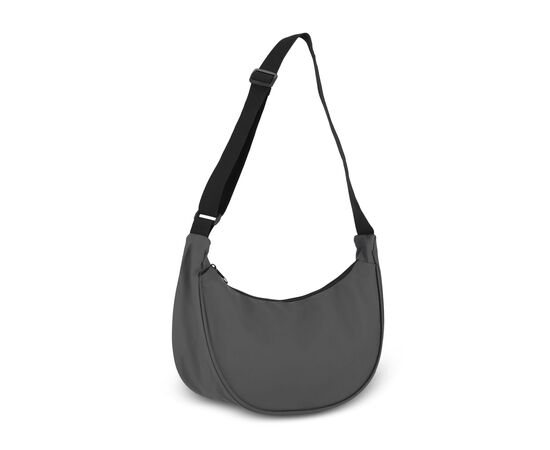 Sac à bandoulière demi-lune en R-PET 600D enduit de PU Gris -  LT95358-N0061