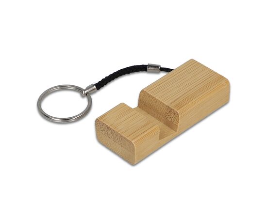Bamboo phone holder keychain Nature -  LT99719-N0094