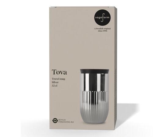 Mug isolé Sagaform Tova, 320 ml, étanche et lavable au lave-vaisselle Chrome - Sagaform LT52130-N0003