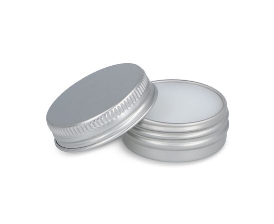 Runde Lippenbalsam-Dose aus recyceltem Aluminium Silber -  LT90488-N0005