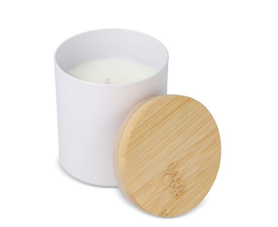 Bhakti-Duftkerze auf pflanzlicher Basis in recyceltem Aluminiumgefäß Weiß -  LT90745-N0001