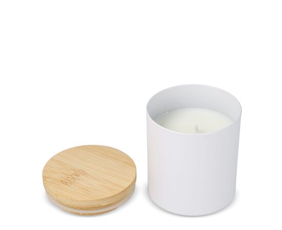 Bhakti-Duftkerze auf pflanzlicher Basis in recyceltem Aluminiumgefäß Weiß -  LT90745-N0001