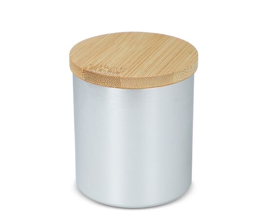 Bhakti plantaardige geurkaars in gerecycled aluminium potje Zilver -  LT90745-N0005