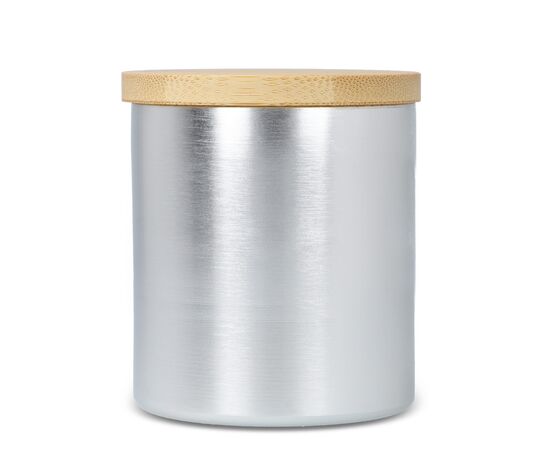 Bhakti plantaardige geurkaars in gerecycled aluminium potje Zilver -  LT90745-N0005