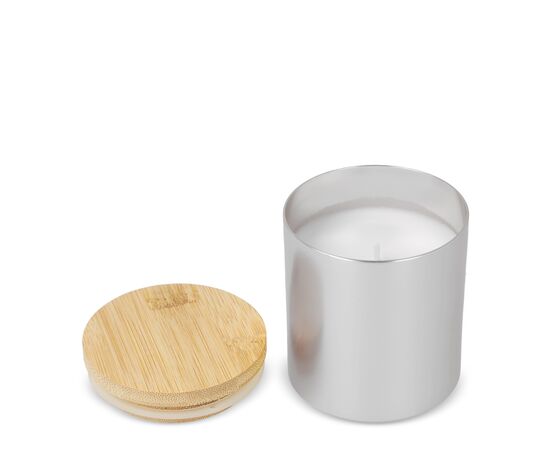 Bhakti plantaardige geurkaars in gerecycled aluminium potje Zilver -  LT90745-N0005