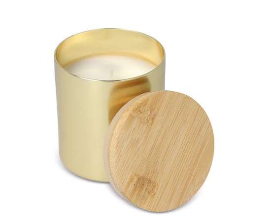 Bhakti scented plant based candle in recycled aluminium jar Gold -  LT90745-N0006
