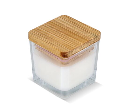 Bougie végétale Chakra dans un pot en verre Blanc -  LT90747-N0001