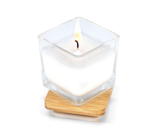 Bougie végétale Chakra dans un pot en verre Blanc -  LT90747-N0001