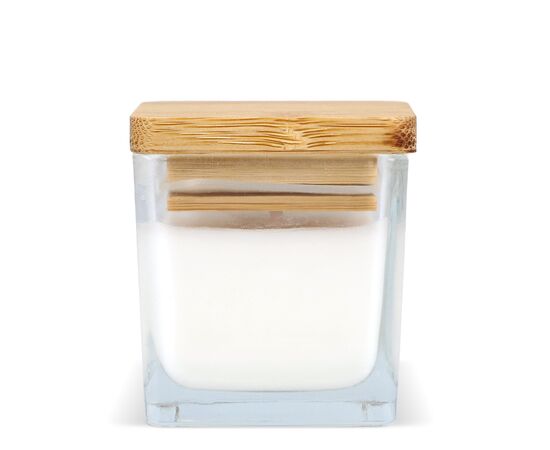 Bougie végétale Chakra dans un pot en verre Blanc -  LT90747-N0001