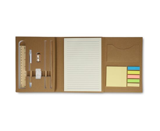 Set de papeterie en papier recyclé à trois volets Nature -  LT90868-N0094
