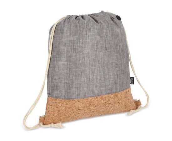 Kordelzugbeutel R-PET &amp; Kork 35 x 40cm Grau -  LT91392-N0061