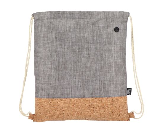 Kordelzugbeutel R-PET &amp; Kork 35 x 40cm Grau -  LT91392-N0061