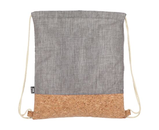 Kordelzugbeutel R-PET &amp; Kork 35 x 40cm Grau -  LT91392-N0061