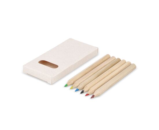 6 Buntstifte in einer Schachtel aus recyceltem Milchkarton Ecru -  LT91520-N0054