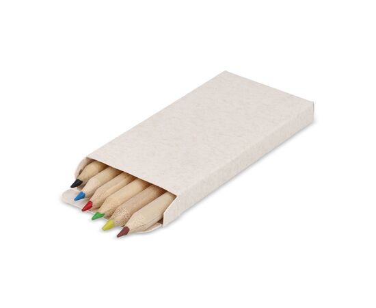 6 Buntstifte in einer Schachtel aus recyceltem Milchkarton Ecru -  LT91520-N0054