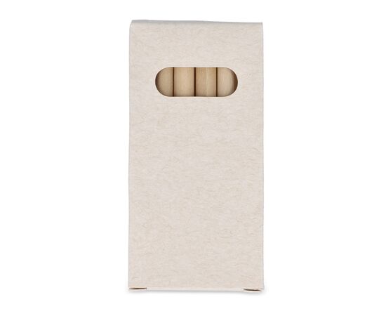 6 Buntstifte in einer Schachtel aus recyceltem Milchkarton Ecru -  LT91520-N0054